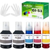 Resim Canon Muadil Gı41 Pixma G3420/3430 4 Renk Mürekkep Set 1 Siyah 5 Adet 