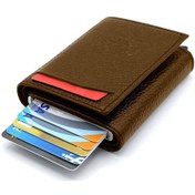 Resim Aquablue Rfid Korumalı Otomatik Mekanizmalı Para Bölmeli Erkek Cüzdan & Kartlık 