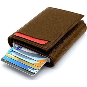 Resim Aquablue Rfid Korumalı Otomatik Mekanizmalı Para Bölmeli Erkek Cüzdan & Kartlık 