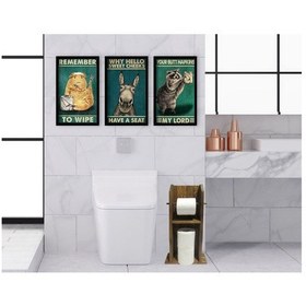 Resim Bk Home Doğal Masif Ahşap Tuvalet Kağıtlığı Ve Dekoratif 3’Lü Ahş (551052005) 