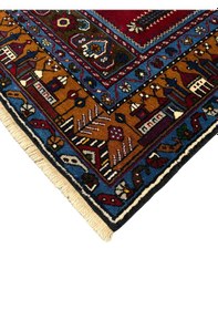 Resim Özel Dokuma Üst Düzey Yahyalı Seccade 97x160 Kök Boya %100 Yün Namazlık Lacivert 