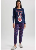 Resim Defacto Fall İn Love Looney Tunes Uzun Kollu Pijama Takımı A9973ax23wnnv31 Defacto