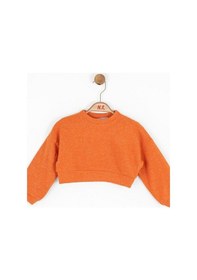 Resim Kız Bebek Simli Kazak-15108 Turuncu 