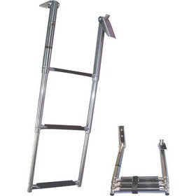 Resim Teleskopik Merdiven. Krom.3 Bas Inox 316. 330X860Mm 