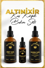 Resim ALTINİXİR Kaş Kirpik Bakım Seti (hint,badem,argan) 