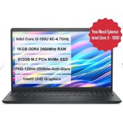 Resim Dell 15 DC15250-01 i3-100U 16 GB 512 GB M.2 SSD 15.6" Ubuntu Dizüstü Bilgisayar 