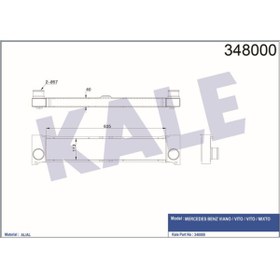 Resim KALE Turbo Radyatörü Intercooler Vıto / Mıxto Al/pl/brz 635×113×50klr-348000 6395010201 A6395010201 