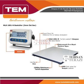 Resim Mlb Eko 1500 KG x 500 Gr 120 x 120 Baskül 