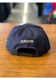 Resim Jumpman Air Nakışlı Lacivert Hip Hop Snapback Rapper Basket Şapka 