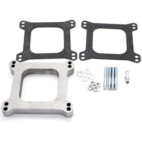 Resim 1 İnç Alüminyum Carb Karbüratör Spacer W/3/8 İnç Vakum Tüpü Değiştirme Chevy Ford Mopar Holley 