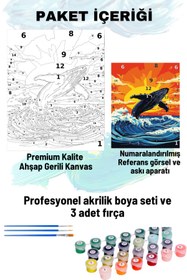 Resim Su'lepas Sayılarla Boyama Seti Numaralı Tuval Fırça Boya 40x50 Cm Mobidik 