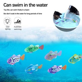 Resim Cat Interactive Electric Fish Water Toy For Indoor Play Swimming Robot Fish Toys For Cat Dog Pet Baby Swimmer Bath Robofish Toys - Spot powder / 2PCS 