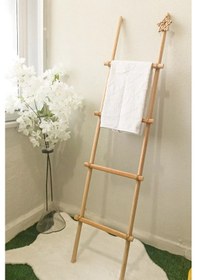 Resim Kl-mrd521s - Dekoratif Merdiven Havluluk - Iskandinav Tarzı, Kayın Ahşap, 140x35 Cm 
