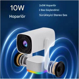 Resim İdragon Idragon® K2 Pro 4K Kablosuz Projektör -1080P Ultra Hd, 4 Saat Şarj Kapasitesi, 300 Ansı, Wifi 6, Bluetooth 5.2, Android 11, Uzaktan Kumandalı, Otomatik Focus, 33"-150" Ekran Projeksiyon Cihazı 