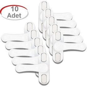 Resim 10 Adet Metal Beyaz Pencere Emniyet Kilidi Çocuk Hırssız Kilidi 