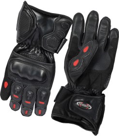 Resim ebakbak Motosiklet Kışlık Eldiven Deri ve Cordura Kumaş Full Korumalı Deri Motor Eldiveni Siyah 