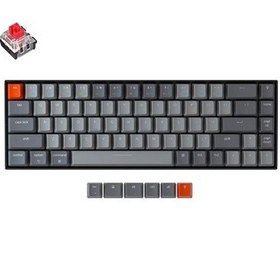 Resim Keychron K6 65% Compact Kablosuz Mekanik Oyuncu Klavyesi-hot-swappable-bluetooth 5.1-multitasking-rgb Led Backlit-n-key Rollover-gateron G-pro Red Switch-uçak Sınıfı Aluminum 