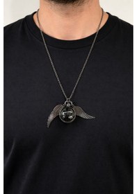Resim Unisex Kanatlı Cep Saati Kolye Gümüş Renk 60 Cm Zincir Vintage Tasarım Çok renkli 