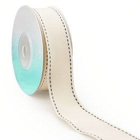 Resim 1 Adet Çift Atlamalı Dikişli Fildişi Karışık Renk Kurdele 9,14 Metre Ev dekorasyonu Hediye Paketi ve DIY El Sanatları, Şerit Bant Takıların Sergilenmesine Yönelik Ambal İçin Malzemeler 