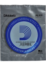 Resim D'addario Pl011 Elektro Ve Akustik Tek Tel. E- Mi . Hıgh Carbon S 
