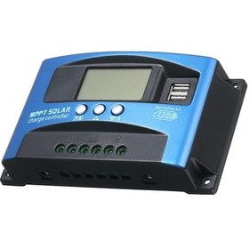 Resim Pazly 30a Mppt Güneş Şarj Regülatörü, 2 Usb, Lcd Ekran, Otomatik Akü Şarj Cihazı 