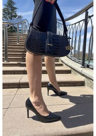 Resim Gönderi R Kadın Siyah Sivri Burun İnce Topuklu Hakiki Deri Stiletto Gdza13422354 Siyah 