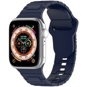 Resim Sones iOS Uyumlu Watch 5 İçin 40mm Kare Toka Zırh Tarzı Silikon Watch Band 