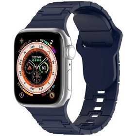Resim Sones iOS Uyumlu Watch 5 İçin 40mm Kare Toka Zırh Tarzı Silikon Watch Band 