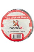 Resim Bantix Elektrik Bandı 10 Adet 19mmx10yds Siyah Elektrik İzole Bandı 10'lu Paket 