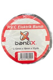 Resim Bantix Elektrik Bandı 10 Adet 19mmx10yds Siyah Elektrik İzole Bandı 10'lu Paket 