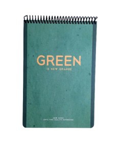 Resim New Notes Green Is New Orange Spiralli Sert Kapak 100 Yaprak 17x24 Çizgili Bloknot 