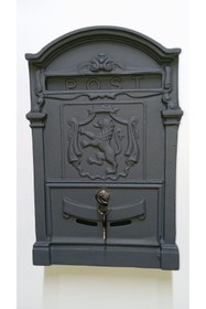 Resim USKUL DOKUM Döküm Posta Kutusu - Antrasit Aslanlı 