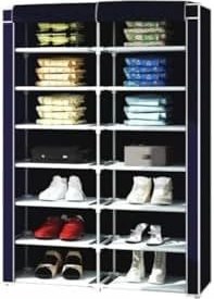 Resim 2 Bölmeli Plastik Boru Profilli Bez Dolap Ayakkabılık 