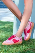 Resim Derimod ACBC x DERİMOD Kadın Pembe Bağcıklı Süet Sneaker 24WFD435310 
