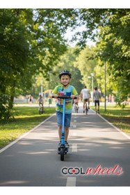 Resim Sportaj Elektrikli Çocuk Scooter - Çift Frenli Katlanabilir - LED Işıklı - Ön Çift Süspansiyonlu 8+ 