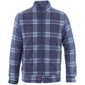 Resim Longberg Erkek Kaşe Ekoseli Fermuarlı Polar Hırka Lacivert 