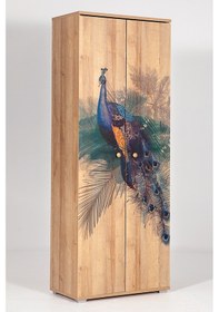 Resim Nora Bird / 5 Raflı 2 Kapaklı Çok Amaçlı Mutfak Dolabı Banyo Dolabı Çok Amaçlı Dolap Kahverengi 