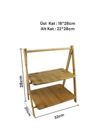 Resim 2 Katlı Bambu Stant, Baharat Stantı, Çok Amaçlı Mutfak Rafı 