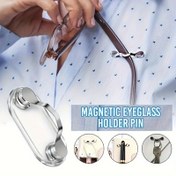 Resim Manyetik Gözlük Tutma Pimi - 1/2/4'lü Set, Güçlü Mıknatıslı Modern Stil PVC Giysi Tokası, Dokulu Metal Detay, Dokuma Olmayan, Elde Yıkanabilir, Yerden Tasarruf Sağlayan Taşınabilir Gözlük Klipsleri Erkekler İçin 