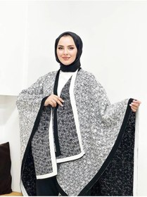 Resim Genel Markalar kadın çift taraflı kullanılabilen triko şal panço 