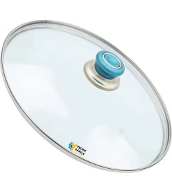 Resim Tencere Sahan Tava Cam Kapağı Kapak 34 cm Turkuaz Tutma Tepesi 