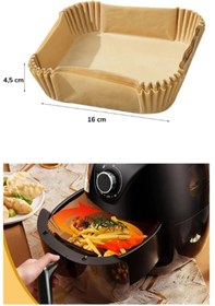 Resim Mode Cool 50 Adet Airfryer Pişirme Kağıdı Hava Fritözü Kare Model Pişirme Kağıdı Airfryer Yağsız Fritöz 