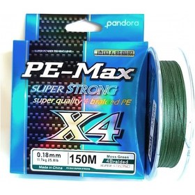Resim Pandora Pe-max 4x 150mt Moss Green İp Misina 0,16mm 