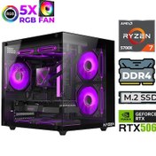Resim Xaser Sword X50 Eko R7-5700X 16 GB 512 GB M.2 NVMe SSD 8 GB RTX5060 Free Dos Masaüstü Oyuncu Bilgisayarı 