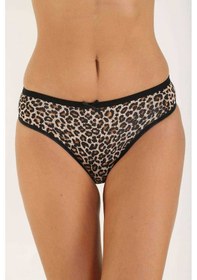 Resim 12 Adet Leopar Desenli Likralı Yumuşak Dokulu Kadın Slip Külot RYL-LEO10012 Çok Renkli 