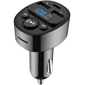 Resim Gajeena Araç İçi Bluetooth Fm Vericili Çift Usb Şarj Cihazı - Mp3 Çalar & Voltaj Göstergeli 