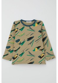 Resim Breeze Erkek Bebek Pijama Takımı Renkli Fırça Vuruşu 9 Ay-3 Yaş, Haki Yeşil Haki Yeşil 