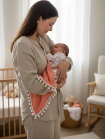 Resim grow with muslin %100 Pamuk Çok Amaçlı Çift Katlı Müslin Battaniye (80X100) 