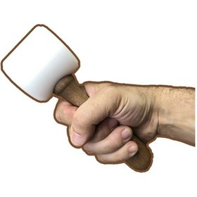 Resim Ahşap Saplı Plastik Tokmak Deri Hobi Çekiç Deri El Aleti 