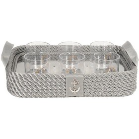 Resim Viski Bardaklı Tepsi | Gri 